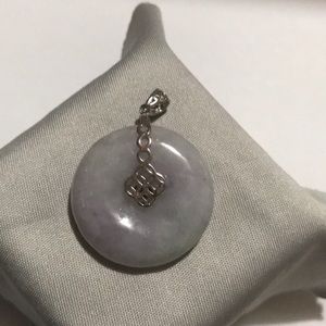 Grade A, Natural Lavender Donut Jade Pendant